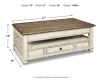 Ashley Furniture T523-9 Realyn - Lift Top Cocktail Table - White / Brown