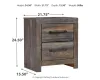 Ashley Furniture B211-92 Drystan - Two Drawer Night Stand - Brown / Beige