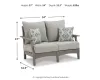 Ashley Furniture P802-835 Visola - Loveseat w/Cushion - Gray