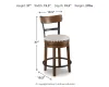 Ashley Furniture D546-424 Valebeck - UPH Swivel Barstool  - Brown