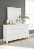 Ashley Furniture B680/31/36/84/86/87/92(2) Ashley Furniture B680/31/36/84/86/87/92(2) Fortman - 7 Pc. - Dresser, Mirror, Full Panel Bed, 2 Nightstands - White