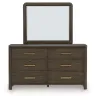 Ashley Furniture PCB843B1 Ashley Furniture PCB843B1 Radkin - Dresser And Mirror - Burnished Brown