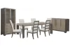 Pulaski Furniture P402240-KIT24 Pulaski Furniture P402240-KIT24 Anderson Park - Leg Dining Table With 6 Upholstered Side Chairs, Sideboard And China Cabinet - Moose Trail / Frontier Brown