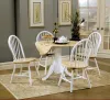 CoasterEveryday 4241-S5 Allison - 5 Piece Round Drop Leaf Dining Table Set - White