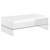 CoasterEssence 703798 Airell - Rectangular Coffee Table With Shelf - White High Gloss