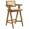 Coaster Fine Furniture 182677 Kane - Woven Rattan Wood Bar Chair (Set of 2) - Light Walnut