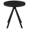 Coaster Fine Furniture 706267 Briggs - Round Marble Printed Glass Top End Table - Black