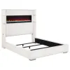 Coaster Fine Furniture 306032KW Tisdall - Upholstered Cal King Fireplace Bed - Cream