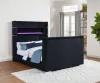 Coaster Fine Furniture 315868BLKKW Tisdall - California King Flame Visualizer TV Bed - Black