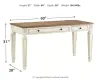 Ashley Furniture H743-134 Realyn - Home Office Lift Top Desk - White / Brown
