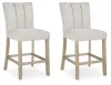 Ashley Furniture PCD575-124 Larawyn - Upholstered Barstool (Set of 2) - Bisque