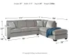 Ashley Furniture 87214S2 Ashley Furniture 87214S2 Altari - Right Arm Facing Corner Chaise 2 Pc Sectional - Alloy