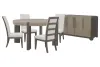 Pulaski Furniture P402230-KIT6 Pulaski Furniture P402230-KIT6 Anderson Park - Round Dining Table With 4 Upholstered Side Chairs And Sideboard - Moose Trail / Frontier Brown