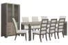 Pulaski Furniture P402240-KIT39 Pulaski Furniture P402240-KIT39 Anderson Park - Leg Dining Table With 8 Upholstered Side Chairs And China Cabinet - Moose Trail / Frontier Brown