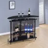 CoasterEssence 101065 Amarillo - Freestanding Glass Top Home Bar Wine Cabinet - Black