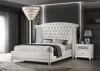 CoasterEveryday 300843KW Barzini - Upholstered California King Wingback Bed - White