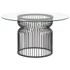Coaster Fine Furniture 193511BG Granvia - Round Glass Top Metal Dining Table - Gunmetal