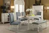 Furniture of America CM3872WH-BN Siobhan - Bench - Antique White / Gray
