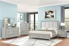 New Classic 00-2442-15C New Classic 00-2442-15C Fiona - 6/6 King 5 Piece Bedroom Set (Bed & Dresser & Mirror & Chest & Nightstand) - Gray