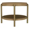 Coaster Fine Furniture 706187 Arini - Round End Side Table With Storage Shelf - Sand Wash
