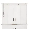 Liberty Furniture 498-EC69 Morgan Creek - Entertainment Hutch - Antique White / Wirebrushed Tobacco Accents