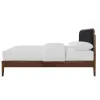 New Classic 00-B1862HG-300 Hawthorne - 5/0 Queen Platform Bed With Chair arcoal Upholstered Headboard - Brown