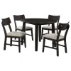 Coaster Fine Furniture 150350 Catley - 5 Piece Round Drop Leaf Dining Table Set - Dark Coffee