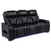Coaster Fine Furniture 603251PP Zuma - Faux Leather Dual Power Reclining LED Sofa - Black