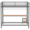 Coaster Fine Furniture 460209BLK Campus - Metal Full Over Twin Workstation Bunk Bed - Matte Black