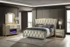 Coaster Fine Furniture 222661KE-S4B Lorient - 4 Piece Eastern King Bedroom Set With LED Flame Box Dresser - Ivory And Camel