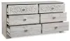Ashley Furniture EB1811-231 Paxberry - Six Drawer Dresser - Weatherworn - Whitewash
