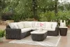 Ashley Furniture P711P1 Ashley Furniture P711P1 Kimora - 3-Piece Outdoor Sectional - Beige / Dark Brown