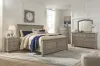 Ashley Furniture B733/31/36/46/58/56/97 Ashley Furniture B733/31/36/46/58/56/97 Lettner - 6 Pc. - Dresser, Mirror, Chest, King Panel Bed - Light Gray