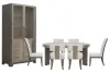 Pulaski Furniture P402230-KIT63 Pulaski Furniture P402230-KIT63 Anderson Park - Round Dining Table With 4 Klismos Dining Chairs, 2 Upholstered Side Chairs And China Cabinet - Moose Trail / Frontier Brown