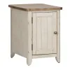 Liberty Furniture 652-OT1022 Farmhouse Reimagined - Door Chair Side Table With Charging Station - Antique White / Chestnut Tops