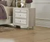 CoasterElevations 223522 Antonella - Upholstered 3-Drawer Nightstand - Ivory And Camel