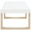 CoasterEssence 753398 Pala - Rectangular Coffee Table - White High Gloss And Natural