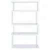 CoasterEveryday 800300 Emelle - 4-Shelf Glass Panel Bookshelf - White
