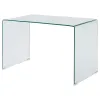 CoasterEssence 801581 Ripley - Tempered Bent Glass Writing Desk Clear - Clear Glass
