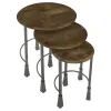 CoasterElevations 935971 Deja - 3 Piece Round Nesting Table Set - Natural And Gunmetal