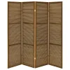 Coaster Fine Furniture 961638 Browning - 4-Panel Bamboo Room Divider Folding Screen - Walnut