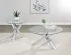 Coaster Fine Furniture 708127 Kenzie - Round Tempered Glass Top End Side Table - Chrome