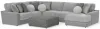 Jackson Furniture Industries 4047/63/59/30/76/28-38 Canyon - 4 Piece Sectional With Cuddler Seat Cushions, Included Accent Pillows And Cocktail Ottoman (Right Side Facing Chaise) - Platinum
