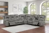 New Classic 20-2505G-3PMW New Classic 20-2505G-3PMW Morello - 3 Piece P1 Sofa/Loveseat/Wedge With Power Footrest - Gray