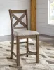 Ashley Furniture D631-124 Moriville - Upholstered Barstool (Set of 2) - Beige