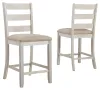 Ashley Furniture D394-124 Skempton - Upholstered Barstool (Set of 2) - White