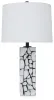 Ashley Furniture L429044 Macaria - Marble Table Lamp - White / Black