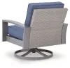 Ashley Furniture PCP418-821 Half Moon Beach - Swivel Lounge With Cushion - Blue / Gray