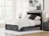 Ashley Furniture PCB3380B4 Ashley Furniture PCB3380B4 Zuraleus - Queen Upholstered Panel Platform Storage Bed - Black