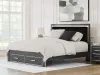 Ashley Furniture PCB3380B11 Ashley Furniture PCB3380B11 Zuraleus - King Upholstered Panel Platform Storage Bed - Black